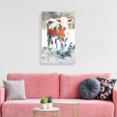 Koe Schilderen met ongebruikelijke kleuren Canvas Afdruk (Insitu (Woonkamer))