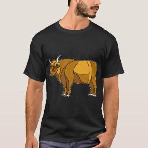 Koe Schotse Ruige Hoogland Koe Gebrandschilderd Gl T-shirt