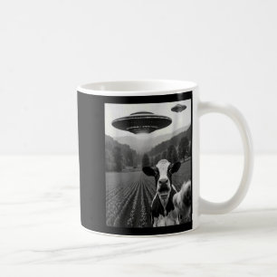 Koe Selfie met Alien UFO Grappige Koeboer Mannen Koffiemok
