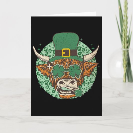 Koe Shamrock Coquette Strik St. Patrick's Dag Kaart (Voorkant)