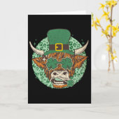 Koe Shamrock Coquette Strik St. Patrick's Dag Kaart (Gele Bloem)