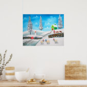 KOE SHEEP folk winter SNEEUWSCHERM G Bruce Poster (Keuken)