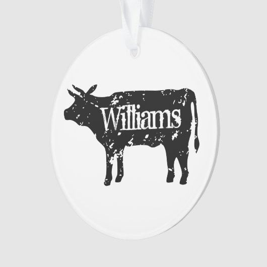  koe silhouet aangepaste kerst ornament (voorkant)