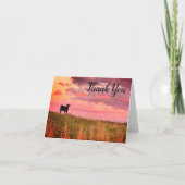 Koe silhouet bij zonsondergang dank u nota Kaart (Voorkant)