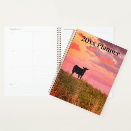 Koe Silhouet bij zonsondergang Planner