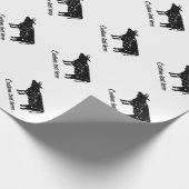  koe silhouet kerst inpakpapier (Hoek)