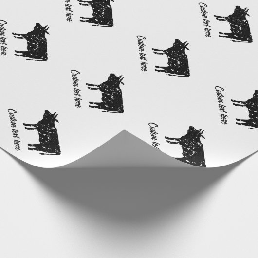 koe silhouet kerst inpakpapier (Hoek)