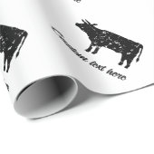 koe silhouet kerst inpakpapier (Rol Hoek)