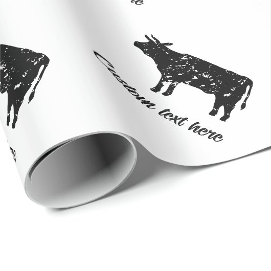 koe silhouet kerst inpakpapier (Rol Hoek)