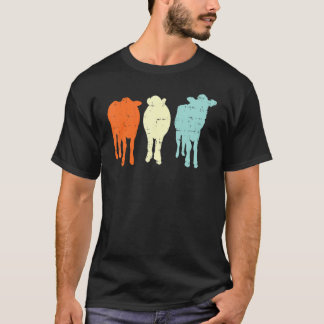 Koe Silhouet Retro Landelijk Boerderijdier Landbou T-shirt