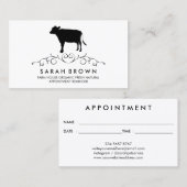 Koe Silhouette Afspraak Visitekaartje (Voorkant / Achterkant)
