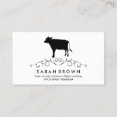 Koe Silhouette Afspraak Visitekaartje (Voorkant)