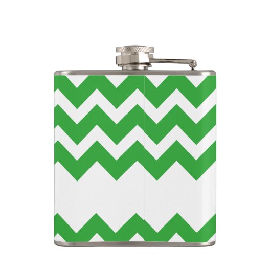 Koe Silhouette met Green Chevron Pattern Heupfles (Achterkant)