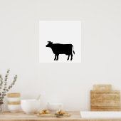 Koe Silhouette Poster (Keuken)