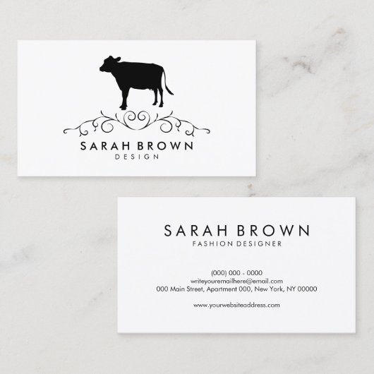 Koe Silhouette Visitekaartje (Voorkant / Achterkant)