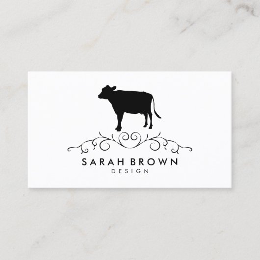 Koe Silhouette Visitekaartje (Voorkant)