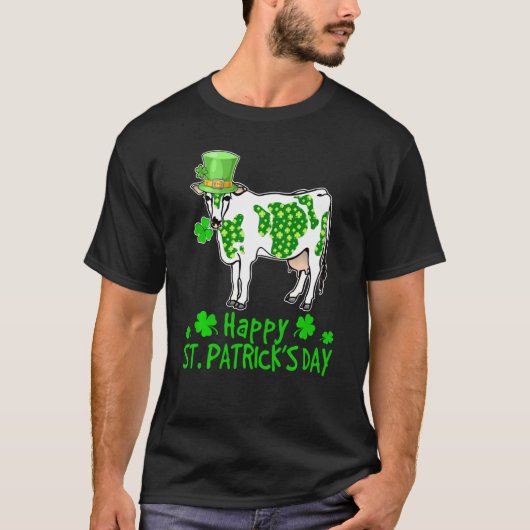 Koe Sint Patricks Day Lucky Farmer Koe Matching Fa T-shirt (Voorkant)