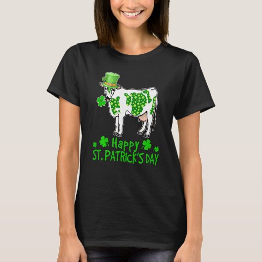 Koe Sint Patricks Day Lucky Farmer Koe Matching Fa T-shirt (Voorkant)