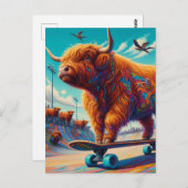Koe Skateboarden Surreal Highland Briefkaart (Voorkant / Achterkant)