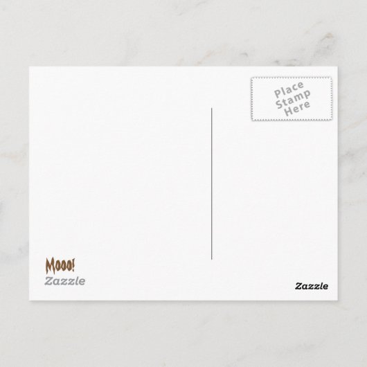 KOE SKIN bruin Mooo! Briefkaart (Achterkant)