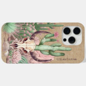 Koe Skull Desert Floral Cactus gepersonaliseerde n Case-Mate iPhone Case (Achterkant (horizontaal))