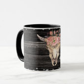 Koe Skull Rustic Glitter Glam Gepersonaliseerde Bo Mok (Voorkant links)