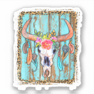 Koe Skulls for Women Leopard Print. Perfect ontwer Sticker