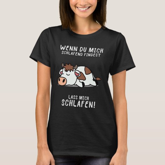 Koe slaap pyjama nachthemd t-shirt (Voorkant)