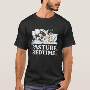 Koe slaap weiland bedtijd boerderij humor t-shirt