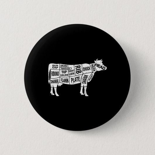 Koe slager T - shirts Ronde Button 5,7 Cm (Voorkant)