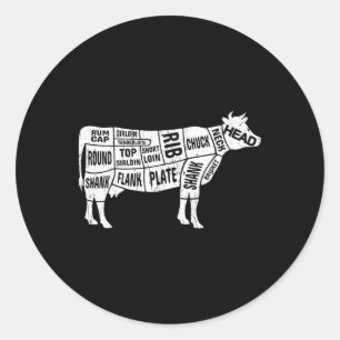 Koe slager T - shirts Ronde Sticker