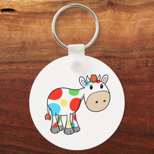 Koe Sleutelhanger Cute Rainbow (Voorkant)