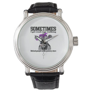 Koe Soms krijg ik woede op de weg die achter mense Horloge
