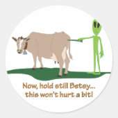 Koe sonde ronde sticker (Voorkant)
