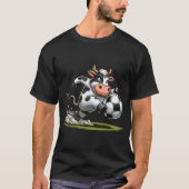 Koe Spelen Voetbal Sport Koeien Lover T-shirt (Voorkant)