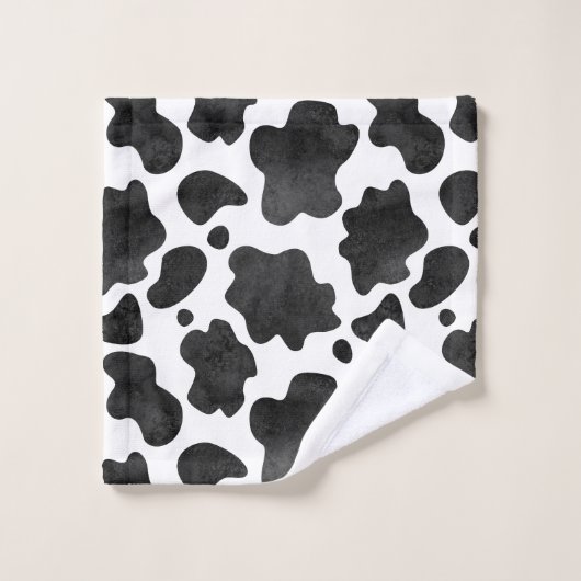Koe spikkelpatroon zwart-wit afdrukken bad handdoek (Wasdoekje)