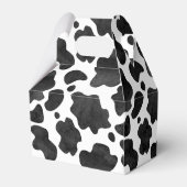 Koe spikkelpatroon zwart-wit afdrukken bedankdoosjes (Achterkant)