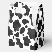 Koe spikkelpatroon zwart-wit afdrukken bedankdoosjes (Geopend)