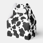 Koe spikkelpatroon zwart-wit afdrukken bedankdoosjes (Voorkant Zijde)