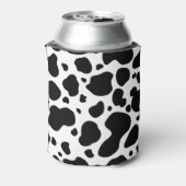 Koe spikkelpatroon zwart-wit afdrukken blikjeskoeler (Blikje Achterkant)