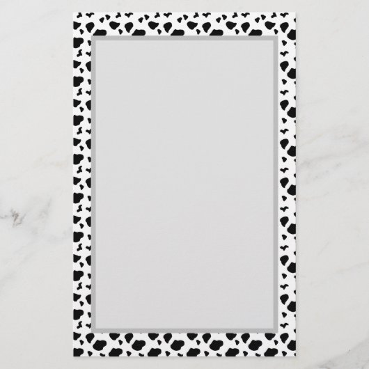 Koe spikkelpatroon zwart-wit afdrukken briefpapier (Voorkant)