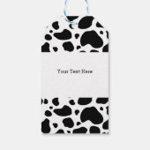 Koe spikkelpatroon zwart-wit afdrukken cadeaulabel (Achterkant)