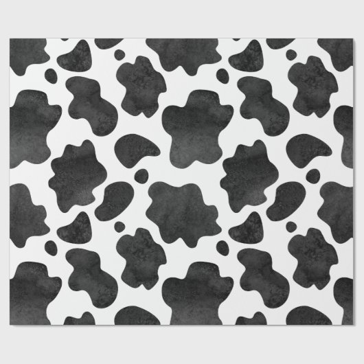 Koe spikkelpatroon zwart-wit afdrukken cadeaupapier (Vlak)