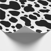 Koe spikkelpatroon zwart-wit afdrukken cadeaupapier (Hoek)