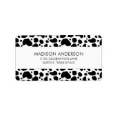 Koe spikkelpatroon zwart-wit afdrukken etiket (Voorkant)