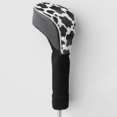 Koe spikkelpatroon zwart-wit afdrukken golfheadcover (Schuin)