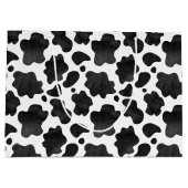 Koe spikkelpatroon zwart-wit afdrukken groot cadeauzakje (Achterkant)