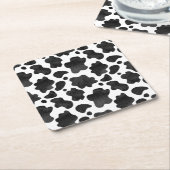 Koe spikkelpatroon zwart-wit afdrukken kartonnen onderzetters (Schuin)