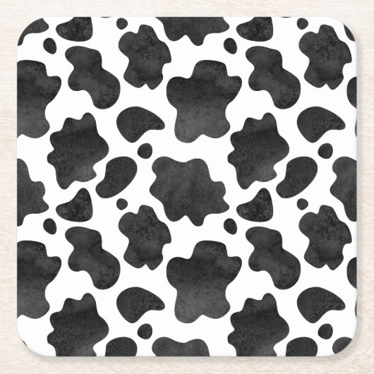 Koe spikkelpatroon zwart-wit afdrukken kartonnen onderzetters (Voorkant)
