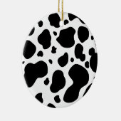 Koe spikkelpatroon zwart-wit afdrukken keramisch ornament (Rechts)